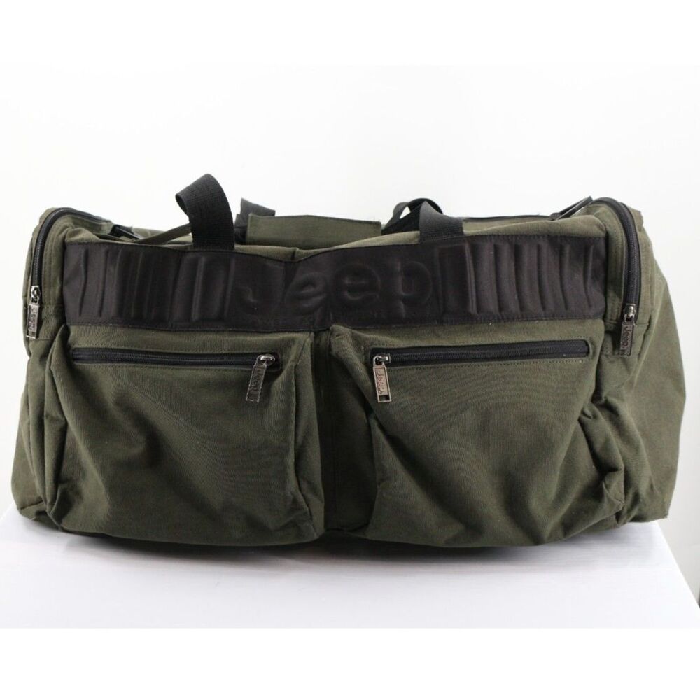 Jeep Travel Equipment Canvas Duffel Bag Army Green
